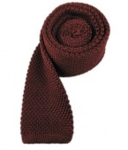 100% Silk Knit Burgundy Skinny Tie