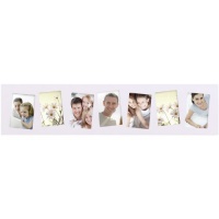 ADECO PF9108 7-Opening White Wood Wall Collage Picture Photo Frames - Holds Seven 4x6 inch Photos,Home Decor Wall Art,Best Gift