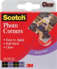 3M Scotch Photo Corners Self Adhesive 250/Box, Clear 3M Scotch Photo Corners Self Adhesive 250/Box, Clear
