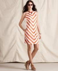 Get graphic: Statement-making stripes punch up this shift dress from Tommy Hilfiger. Take it from day to night with a bold bracelet and nude sandals! Get graphic: Statement-making stripes punch up this shift dress from Tommy Hilfiger. Take it from day to night with a bold bracelet and nude sandals!