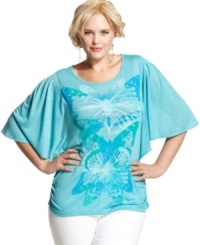 Take your look to super-cute heights with Style&co.'s plus size top, featuring an embellished butterfly print. Take your look to super-cute heights with Style&co.'s plus size top, featuring an embellished butterfly print.