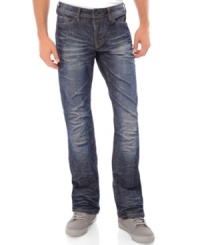 Buffalo David Bitton's slim straight jeans pair rugged design with a heavy dose of rock n roll. Buffalo David Bitton's slim straight jeans pair rugged design with a heavy dose of rock n roll.