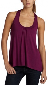 Ella Moss Women's Ruffle Racer Top, Wine, Large Ella Moss Women's Ruffle Racer Top, Wine, Large