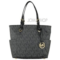 Michael Kors Signature Logo Tote in Black