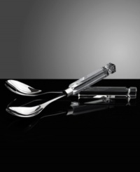 Give your table a distinctly modern edge with Lexington salad servers from Oleg Cassini. Bold geometric handles cut in heavy crystal put designer style in the palm of your hands. Give your table a distinctly modern edge with Lexington salad servers from Oleg Cassini. Bold geometric handles cut in heavy crystal put designer style in the palm of your hands.