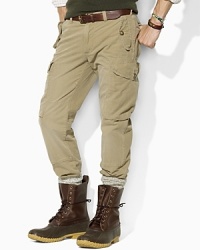 The rugged spirit of classic military style comes through in this ultra-functional cargo pant, finished with plenty of utility details for an authentic flight pant look. The rugged spirit of classic military style comes through in this ultra-functional cargo pant, finished with plenty of utility details for an authentic flight pant look.