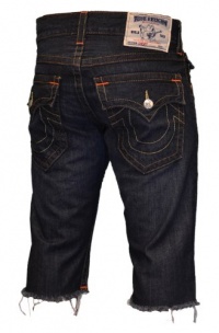True Religion Brand Jeans Men's Flap Pocket Cut off Denim Shorts True Religion Brand Jeans Men's Flap Pocket Cut off Denim Shorts