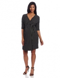 Three Seasons Maternity Women's Dolman Sleeve Faux Wrap Dress