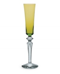 Play with color. Baccarat combines an olive-green gradient and beveled base in Mille Nuits Flutissimo flutes for a look that's both modern and classic. Strong lines in weighty, dishwasher-safe crystal lend bold, effortless elegance to every occasion. Play with color. Baccarat combines an olive-green gradient and beveled base in Mille Nuits Flutissimo flutes for a look that's both modern and classic. Strong lines in weighty, dishwasher-safe crystal lend bold, effortless elegance to every occasion.