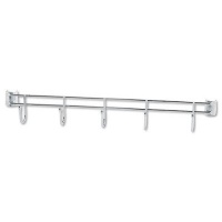 Alera SW59HB424SR Hook Bars For Wire Shelving, 5 Hooks, 24 in. Deep, Silver, 2 Bars/Pack Alera SW59HB424SR Hook Bars For Wire Shelving, 5 Hooks, 24 in. Deep, Silver, 2 Bars/Pack