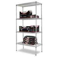 Alera SW503618SR Industrial Wire Shelving Starter Kit, 4 Shelves, 36w x 18d x 72h, Silver Alera SW503618SR Industrial Wire Shelving Starter Kit, 4 Shelves, 36w x 18d x 72h, Silver