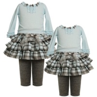 Size-18M BNJ-6670B 2-Piece AQUA-BLUE GREY Rib Knit to Tiered Metallic Plaid Skirt/Legging Dress Set,B56670 Bonnie Jean BABY/INFANT Size-18M BNJ-6670B 2-Piece AQUA-BLUE GREY Rib Knit to Tiered Metallic Plaid Skirt/Legging Dress Set,B56670 Bonnie Jean BABY/INFANT