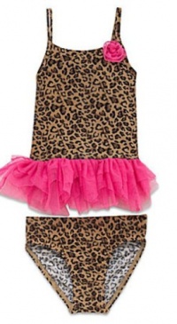 Flapdoodles Girls 4-6x Leopard Print 2 Piece Swimsuit (6x) Flapdoodles Girls 4-6x Leopard Print 2 Piece Swimsuit (6x)