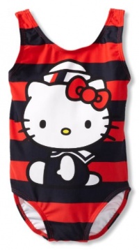 Hello Kitty Girls 2-6X Nautical One Piece, Red/Nany, 4 Hello Kitty Girls 2-6X Nautical One Piece, Red/Nany, 4