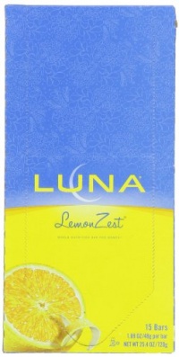 Luna Bars, Lemon Zest, 1.69-Ounce Bars, 15 Count Luna Bars, Lemon Zest, 1.69-Ounce Bars, 15 Count