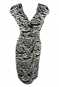 Alfani Womens Animal Print Side Buckle Wrap Dress