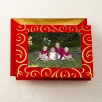 Crane & Co. Hand Engraved Scroll Surround Holiday Photo Card (KP9284V) Crane & Co. Hand Engraved Scroll Surround Holiday Photo Card (KP9284V)