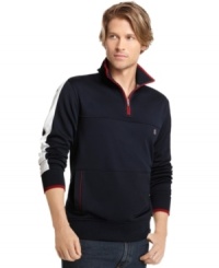 With soft fleece lining, this Izod quarter-zip track jacket gives you a comfortable style for an easy workout or around-the-house style. With soft fleece lining, this Izod quarter-zip track jacket gives you a comfortable style for an easy workout or around-the-house style.