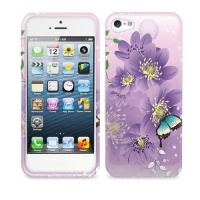 Fosmon DURA Series Design TPU Case for Apple iPhone 5 - Purple Flower / Butterfly Fosmon DURA Series Design TPU Case for Apple iPhone 5 - Purple Flower / Butterfly