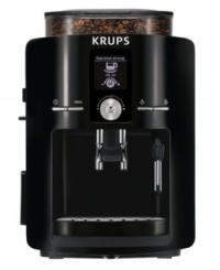 A shot of the dark stuff. Whip up a tailor-made cup of your favorite hot beverages with the precision settings of this in-house barista. Easy to use and easy to clean, this espresso machine puts a menu of choices, such as an auto-start time for a cup of Joe on demand, at your fingertips with the LCD display screen. 2-year limited warranty. Model EA8250001. A shot of the dark stuff. Whip up a tailor-made cup of your favorite hot beverages with the precision settings of this in-house barista. Easy to use and easy to clean, this espresso machine puts a menu of choices, such as an auto-start time for a cup of Joe on demand, at your fingertips with the LCD display screen. 2-year limited warranty. Model EA8250001.