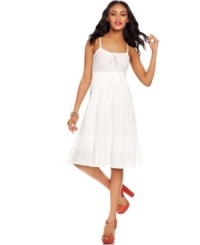 Rendered in lightweight, comfy cotton, this DKNY Jeans dress is a summery essential. Pair it with bright, bold accessories to add a little color! Rendered in lightweight, comfy cotton, this DKNY Jeans dress is a summery essential. Pair it with bright, bold accessories to add a little color!