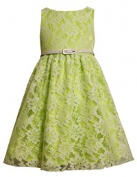 Size-6, Lime, BNJ-2047S, Lime-Green and White Belted Lace Overlay Dress,Bonnie Jean Little Girls Special Occasion Flower Girl Party Dress Size-6, Lime, BNJ-2047S, Lime-Green and White Belted Lace Overlay Dress,Bonnie Jean Little Girls Special Occasion Flower Girl Party Dress