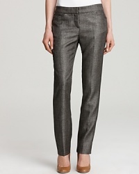 A woven, textured metallic fabric lends a rich look for fall. From Elie Tahari. A woven, textured metallic fabric lends a rich look for fall. From Elie Tahari.