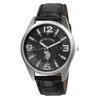 U.S. Polo Assn. Men's USC50010 Analogue Black Dial Leather Strap Watch U.S. Polo Assn. Men's USC50010 Analogue Black Dial Leather Strap Watch