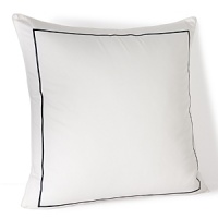 This HUGO BOSS sham exudes regal elegance in white cotton sateen, framed with navy barrata stitch embroidery. This HUGO BOSS sham exudes regal elegance in white cotton sateen, framed with navy barrata stitch embroidery.
