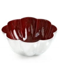 More than conversation blossoms around your table with the handcrafted Red Lotus bowl from Simply Designz. Polished aluminum lined in glossy enamel lends fresh color and shine to any dining area. More than conversation blossoms around your table with the handcrafted Red Lotus bowl from Simply Designz. Polished aluminum lined in glossy enamel lends fresh color and shine to any dining area.