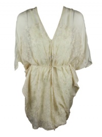 Twelfth Street by Cynthia Vincent Womens Cream Embroidered Top P Twelfth Street by Cynthia Vincent Womens Cream Embroidered Top P