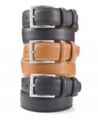The pebbled leather of these milled deerskin belts adds a unique detail to their timeless style. The pebbled leather of these milled deerskin belts adds a unique detail to their timeless style.