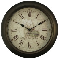 Equity - 12 Inch Brown metal wall clock(26902) Equity - 12 Inch Brown metal wall clock(26902)