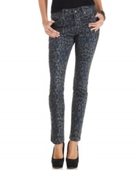 Take a walk on the wild side in these skinny jeans from DKNY Jeans, now in a bold leopard print. Take a walk on the wild side in these skinny jeans from DKNY Jeans, now in a bold leopard print.