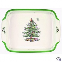Spode Christmas Tree Rectangular Handled Dish Spode Christmas Tree Rectangular Handled Dish