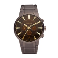 Fossil Men's FS4357 Brown Stainless Steel Bracelet Brown Analog Dial Chronograph Watch Fossil Men's FS4357 Brown Stainless Steel Bracelet Brown Analog Dial Chronograph Watch