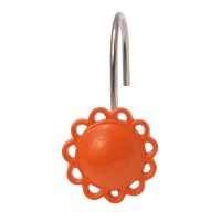 Carnation Home Fashions Filigree Resin Shower Curtain Hooks, Tangerine, Set of 12