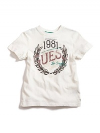 GUESS Kids Boys Crew Tee with Mixed Screen, OFF WHITE (16/18) GUESS Kids Boys Crew Tee with Mixed Screen, OFF WHITE (16/18)
