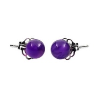925 Sterling Silver 4mm Natural Purple Amethyst Ball Stud Post Earrings 925 Sterling Silver 4mm Natural Purple Amethyst Ball Stud Post Earrings