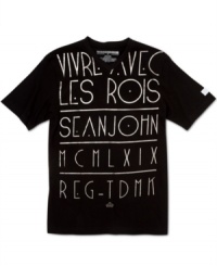 Use your words. This Sean John tee lets letters do the talking for one dynamic design. Use your words. This Sean John tee lets letters do the talking for one dynamic design.