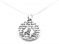 Kevin N Anna Studio Sterling Silver Pendant Necklace with Etched Birds On A Branch Celebrates FRIENDSHIP Kevin N Anna Studio Sterling Silver Pendant Necklace with Etched Birds On A Branch Celebrates FRIENDSHIP