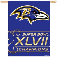 NFL Baltimore Ravens Super Bowl XLVII Champions 27-by-37-Inch Vertical Flag NFL Baltimore Ravens Super Bowl XLVII Champions 27-by-37-Inch Vertical Flag