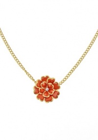 Gold Tone With Orange Flower Necklace Gold Tone With Orange Flower Necklace Gold Tone With Orange Flower Necklace Gold Tone With Orange Flower Necklace