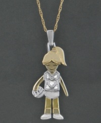 Let your sporty side go wild! This eye-catching pendant features round-cut diamond accents set in 14k gold. Approximate length: 18 inches. Approximate drop: 1 inch. A Child is Forever™. Let your sporty side go wild! This eye-catching pendant features round-cut diamond accents set in 14k gold. Approximate length: 18 inches. Approximate drop: 1 inch. A Child is Forever™.