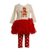 Bonnie Baby Infant Girls 2-Pc Gingerbread Man Dress & Leggings Set, 3-6 Months Bonnie Baby Infant Girls 2-Pc Gingerbread Man Dress & Leggings Set, 3-6 Months