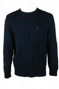 Nautica Mens Classic Cable Knit Long Sleeve Sweater Nautica Mens Classic Cable Knit Long Sleeve Sweater