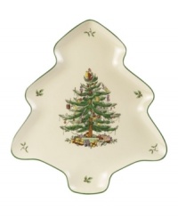What makes Spode the world's best selling Christmas china pattern? Since its introduction in 1938, Spode has been adding new pieces to their classic Christmas Tree pattern collection. Every year there's something new and wonderful to collect, like this fun and functional tree-shaped platter. What makes Spode the world's best selling Christmas china pattern? Since its introduction in 1938, Spode has been adding new pieces to their classic Christmas Tree pattern collection. Every year there's something new and wonderful to collect, like this fun and functional tree-shaped platter.