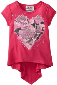 Beautees Girls 2-6X Top with Heart, Hot Pink, 4 Beautees Girls 2-6X Top with Heart, Hot Pink, 4