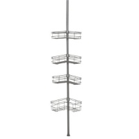 Zenith Products Pole Caddy, Satin Nickel, 4-Basket L Style Zenith Products Pole Caddy, Satin Nickel, 4-Basket L Style