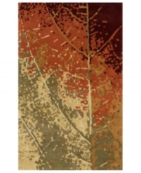Featuring an up-close leaf image in beautiful brushstrokes, this Momeni area rug is a true Impressionist masterpiece. Every element is brought to life in an autumn color palette, hand-tufted in India from incredibly soft New Zealand wool. Featuring an up-close leaf image in beautiful brushstrokes, this Momeni area rug is a true Impressionist masterpiece. Every element is brought to life in an autumn color palette, hand-tufted in India from incredibly soft New Zealand wool.